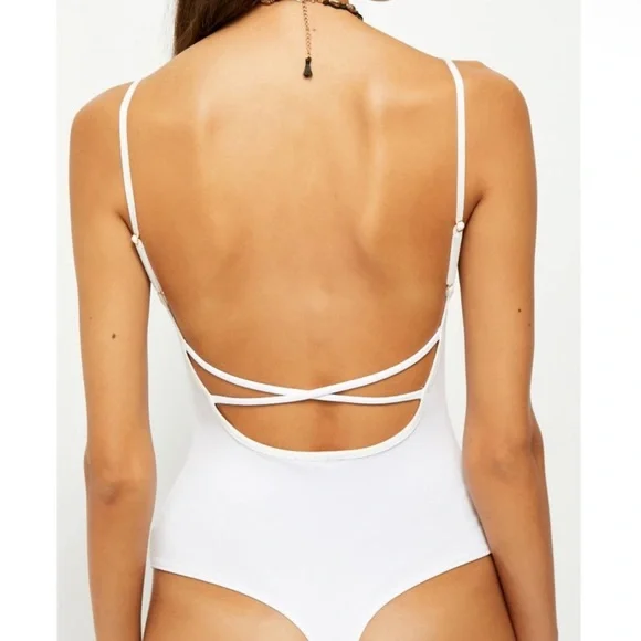 Free People Tops Free People Pure White Basique Thin Strap Low